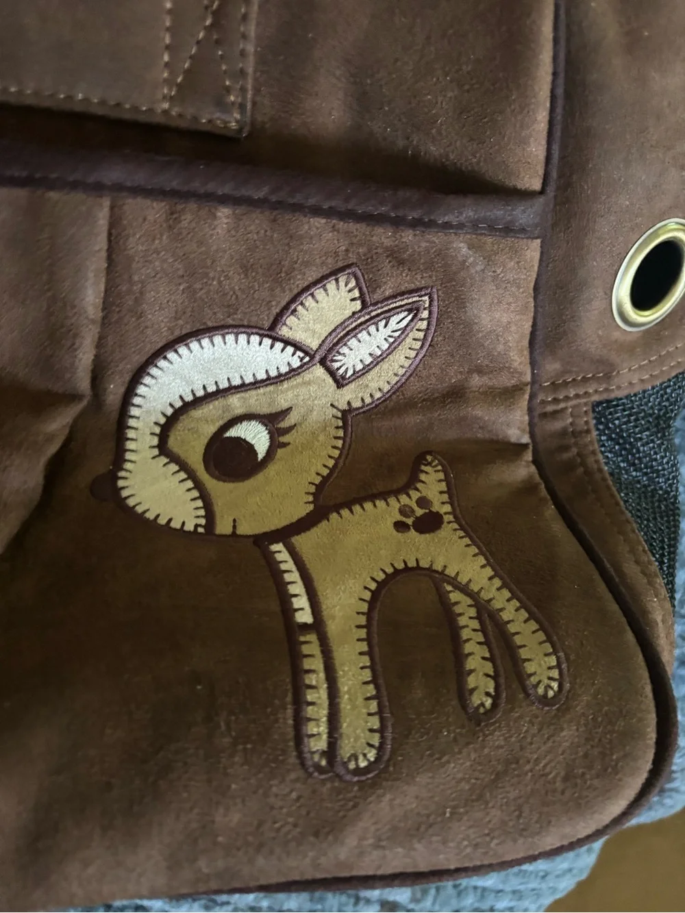 Brown Suede upscale airline carrier for spoiled pups! RARE!